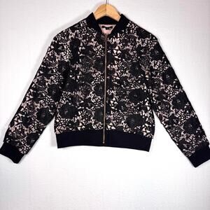 Stella & Dot Womens Danielle Lace Bomber Moto Jacket Size XS